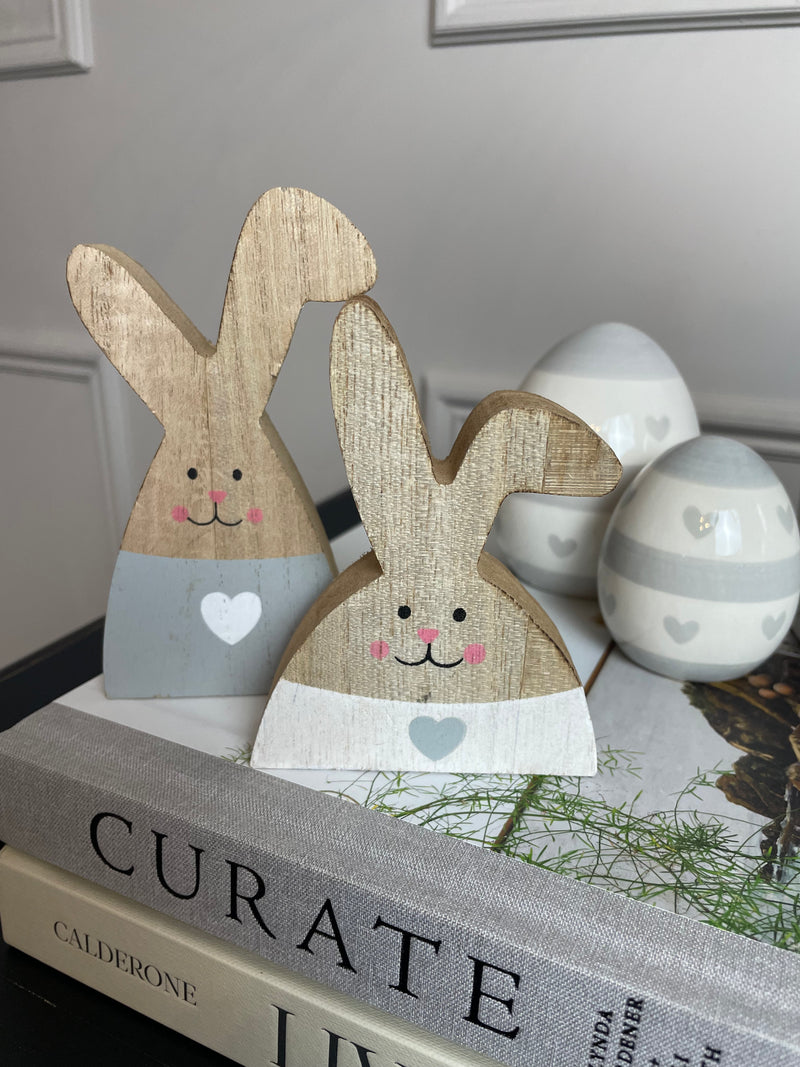 Easter Wooden white rabbit