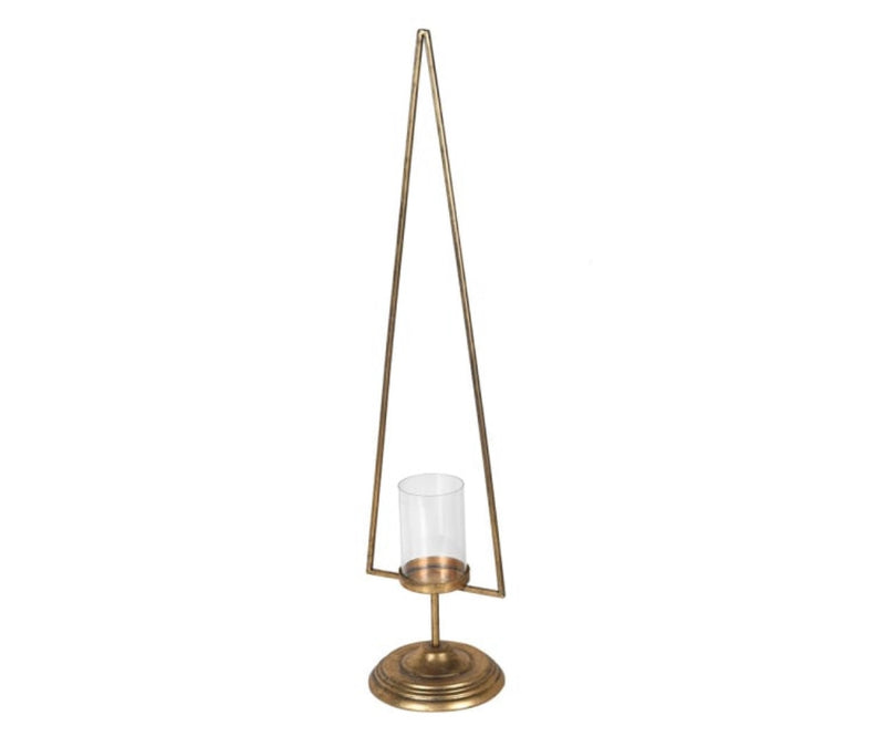 Tall simple gold metal tree candle holder 2 sizes