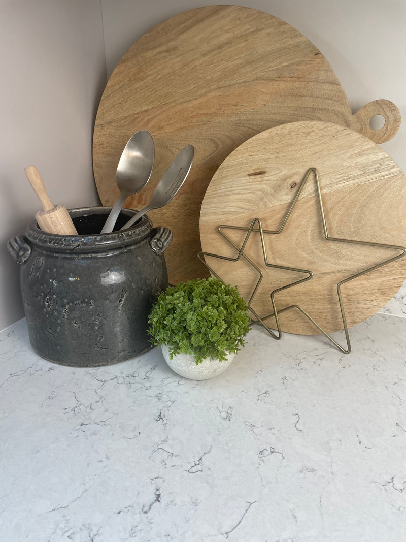 Ravello Large Charcoal Chunky Crackle Pot With Handles
