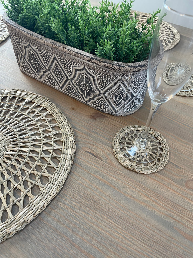 Seagrass Weave woven Round Placemats Set Of 4
