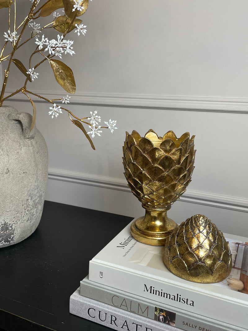 Gold Artichoke with lid