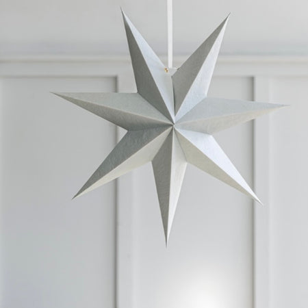 Pale Grey paper Hanging Snowflake Star