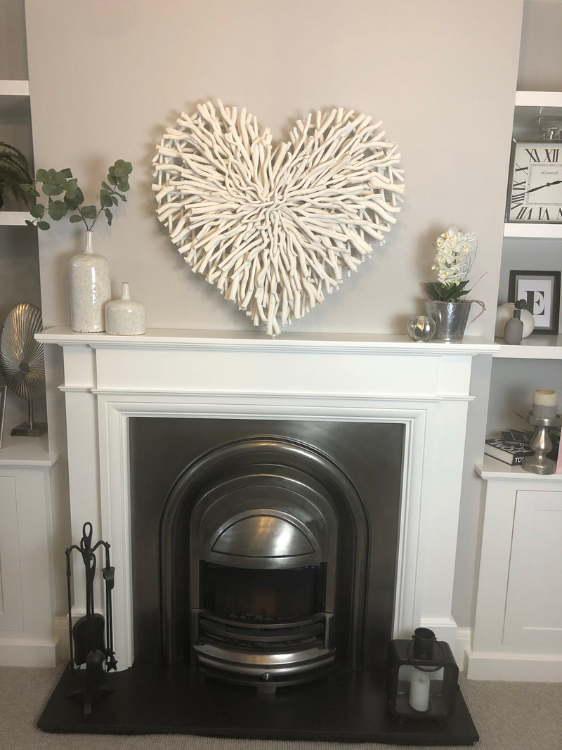 Huge white chunky twig heart