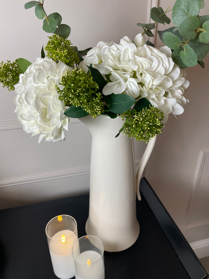 Tall Ivory Tudor Rose jug