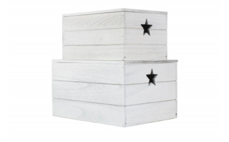 Large star white lidded box