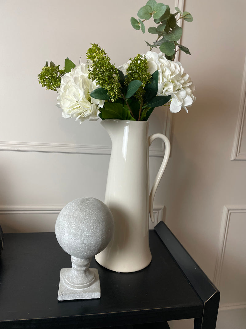 Tall Ivory Tudor Rose jug