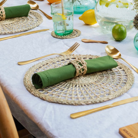 Seagrass Weave woven Round Placemats Set Of 4