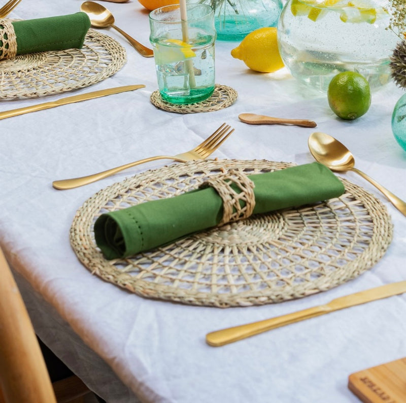 Seagrass Weave woven Round Placemats Set Of 4