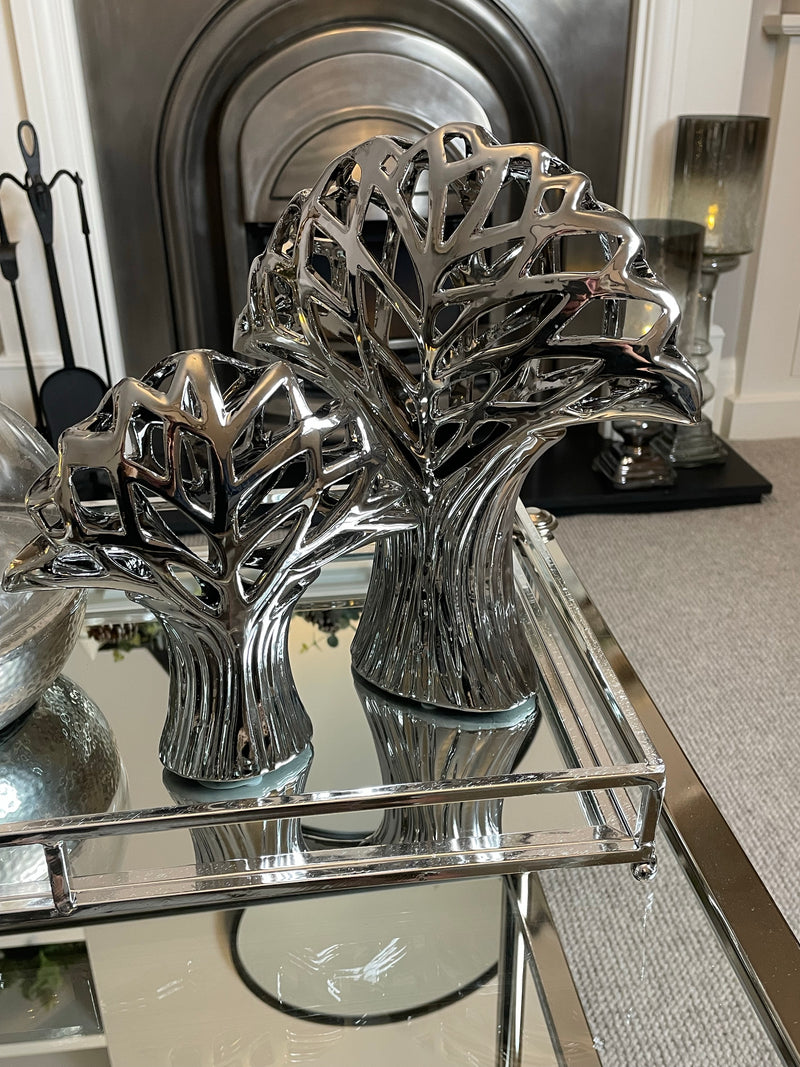 Tree of life shaped silver ornament