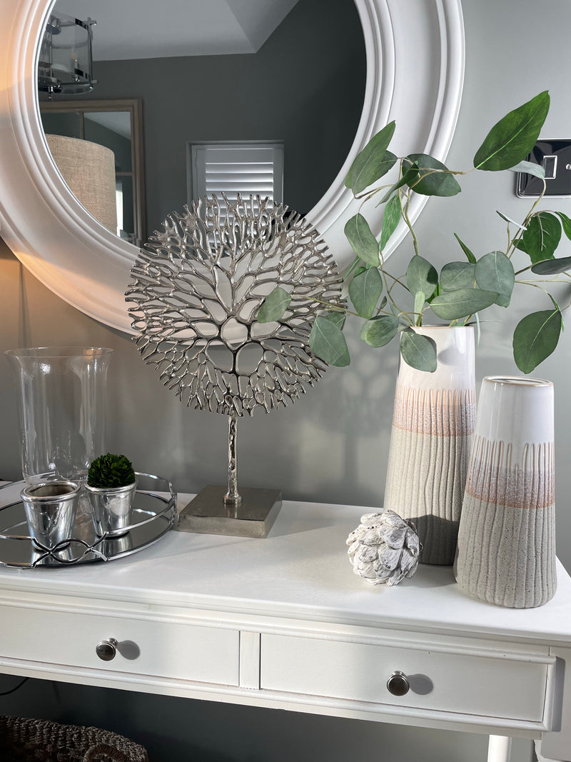 Natural grey sandstone two tone ombré vase