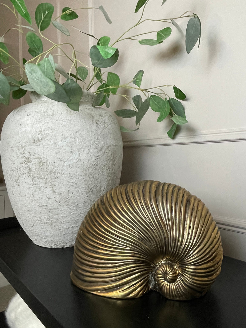Gold sea snail shell ornament