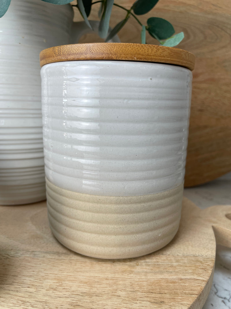 Rustic half glazed air tight canister