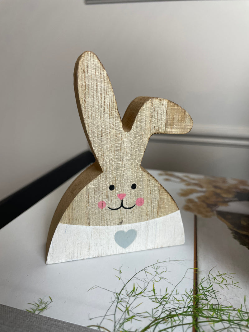 Easter Wooden white rabbit