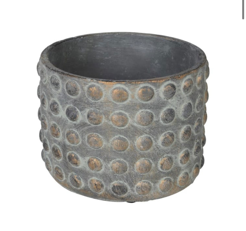 Gold bobble plant pot
