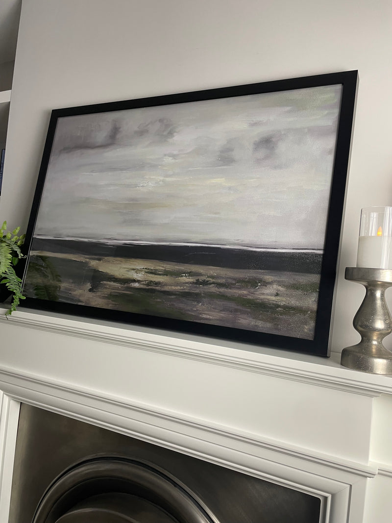 Cloudy scene landscape abstract framed picture