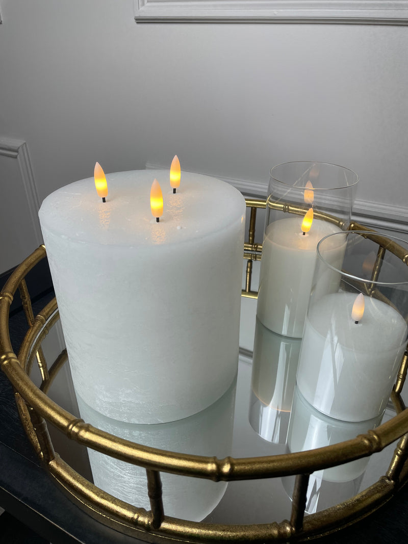 Triple wick rustic LED candle