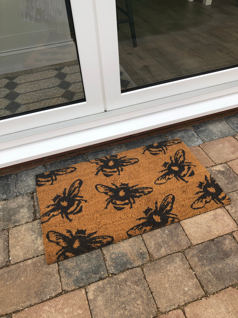 Buzzy Bees coir rug Doormat with rubber base