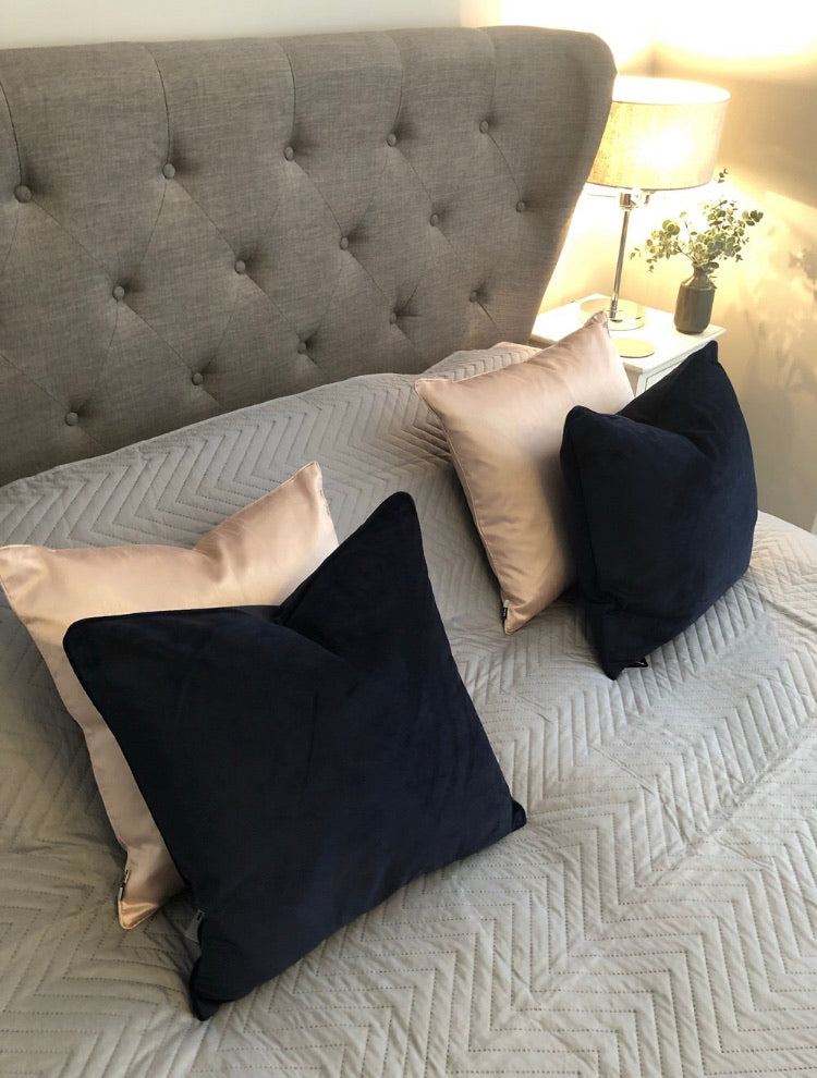 Light grey quilted bedspread throw king double 230cm by 200cm