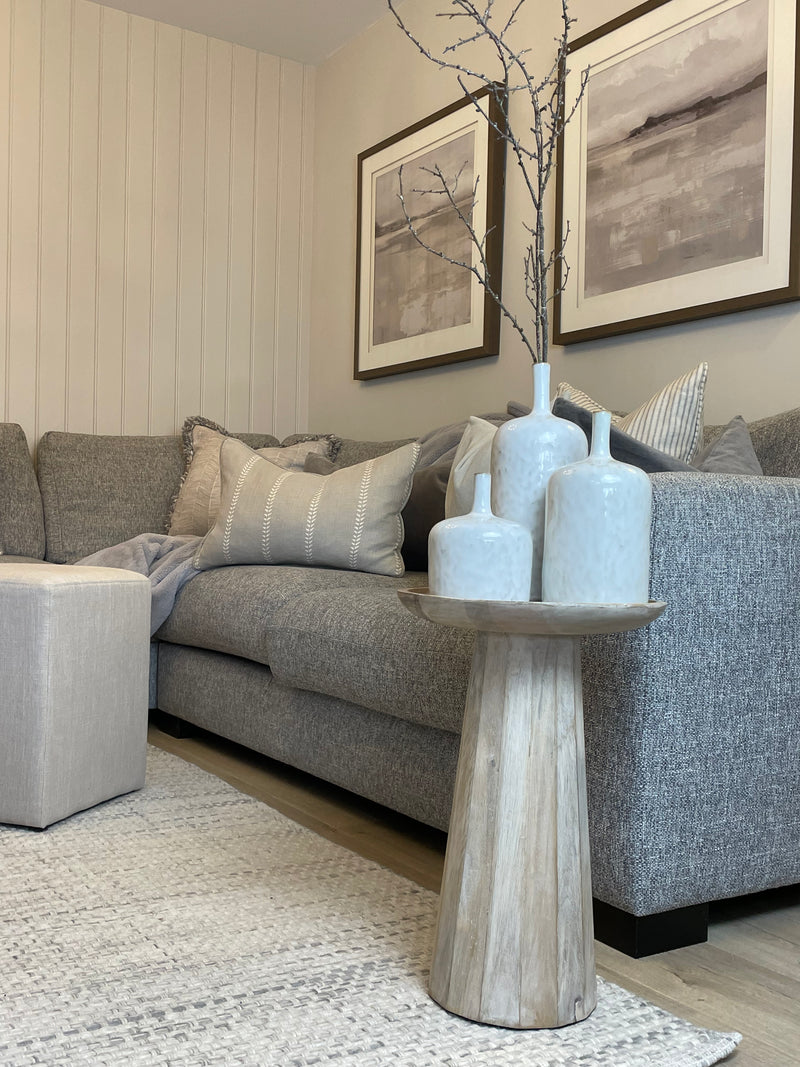 Danaway white wash wood edge side table
