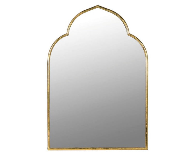 Gold Moroccan shaped mirror