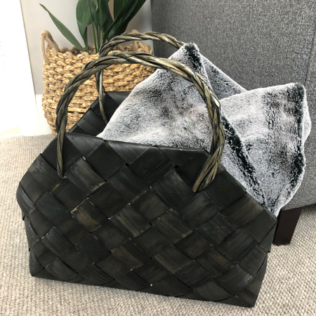 Black Metasequoia woven bag basket