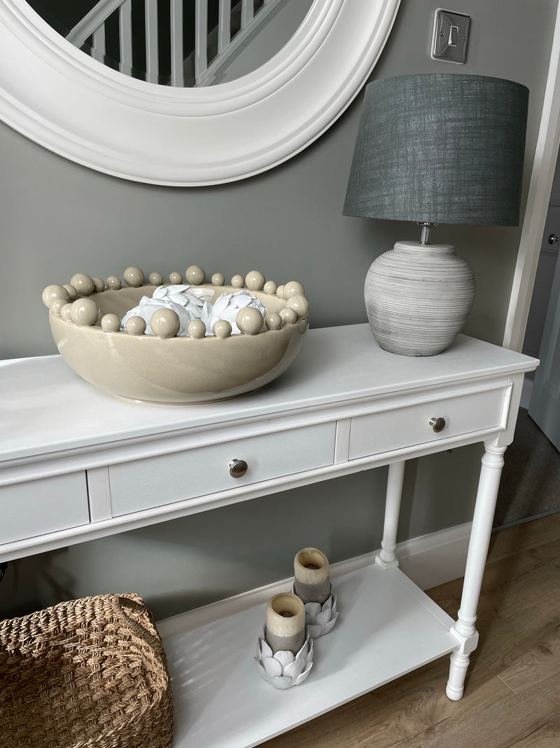 Cream Ceramic Bobble Bowl