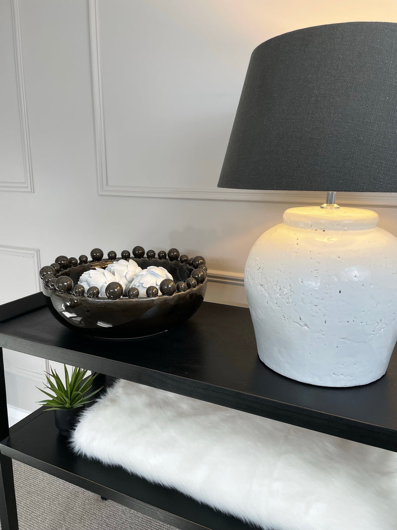 Black chunky ceramic bobble bowl