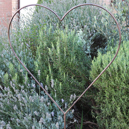 Large Metal Garden Heart Stake 135cm Tall