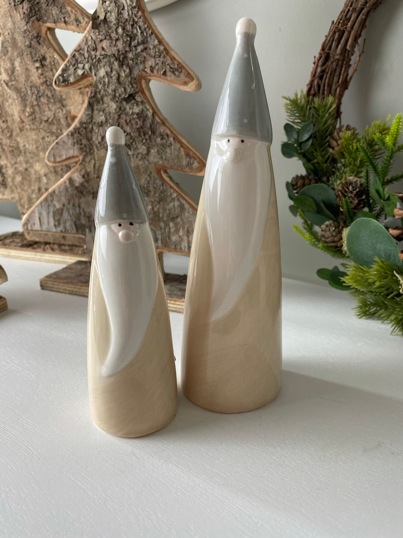 Medium tall Santa Gonk in beige and grey