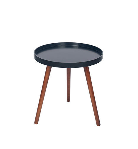 Halston black round side table