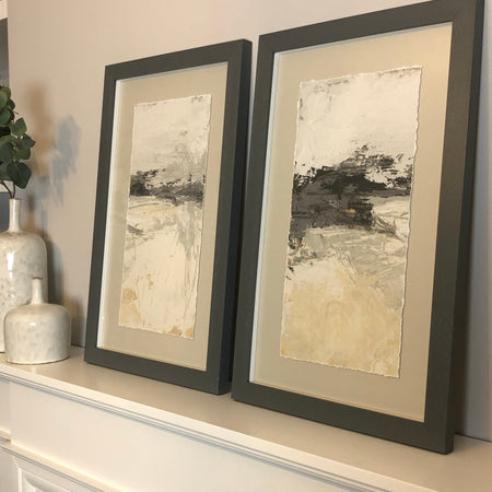 Wheat field panels set of 2 by June Erica Vess B