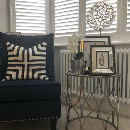Store seconds silver lattice side table