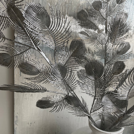Parlane silver Peacock spray stem