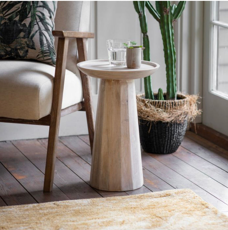 Danaway white wash wood edge side table