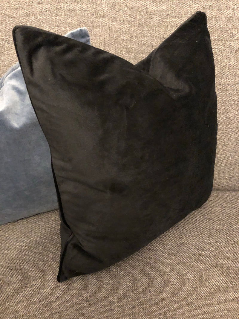 Black luxe luxury velvet cushion 45cm