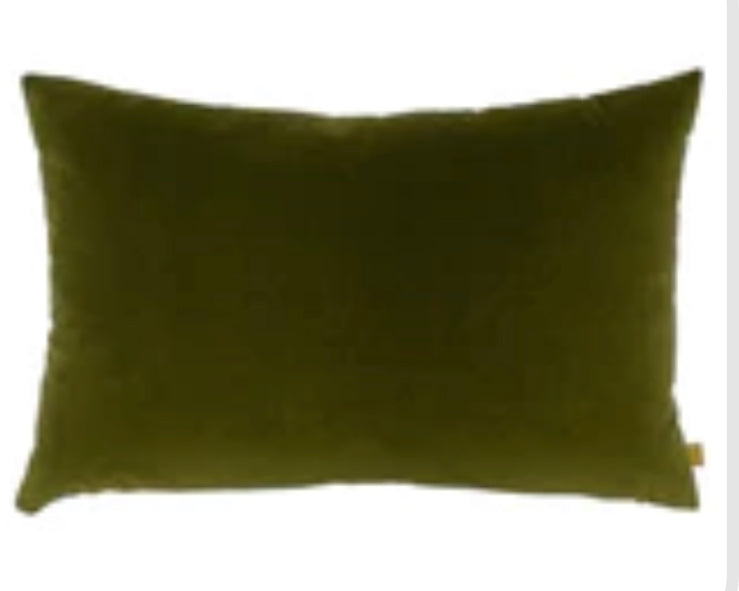Olive Oblong velvet cushion 40x60
