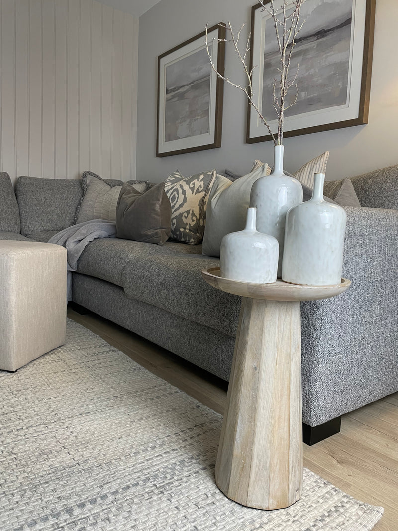 Danaway white wash wood edge side table