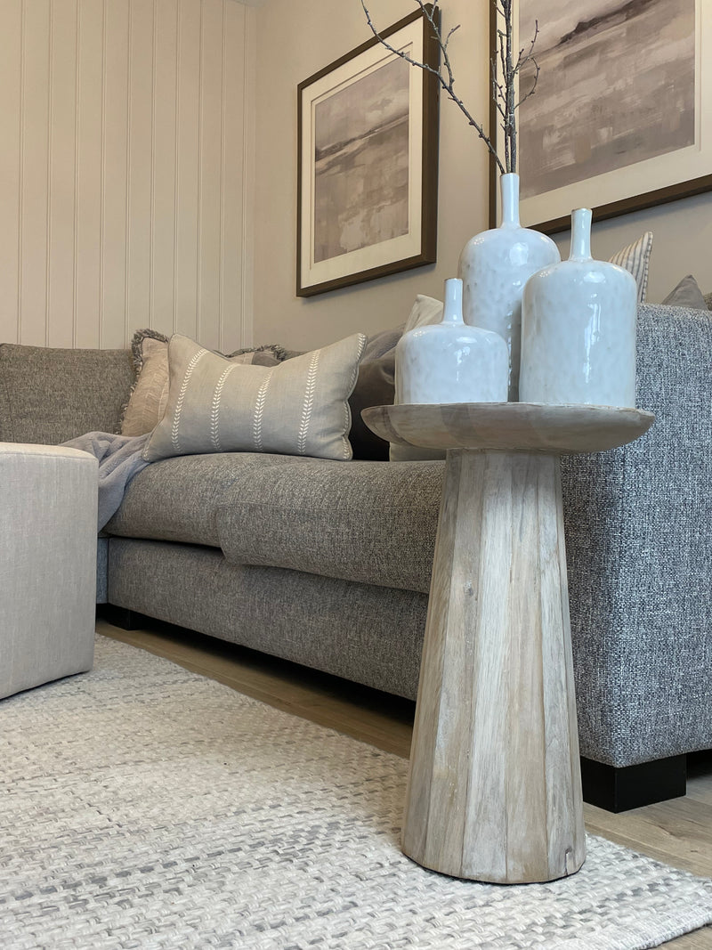Danaway white wash wood edge side table