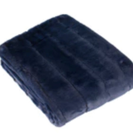 Navy ribbed faux fur Empress throw