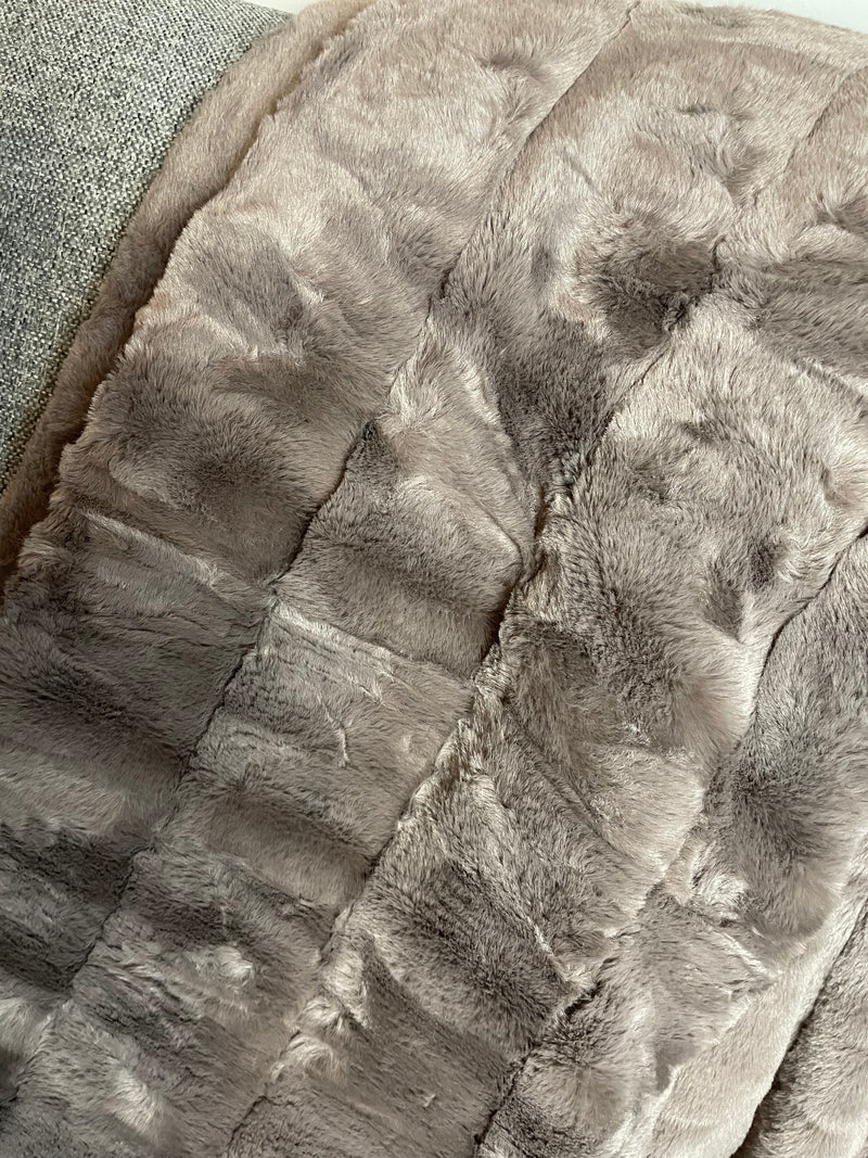 Deep taupe chocolate empress fur throw 2 Sizes Available