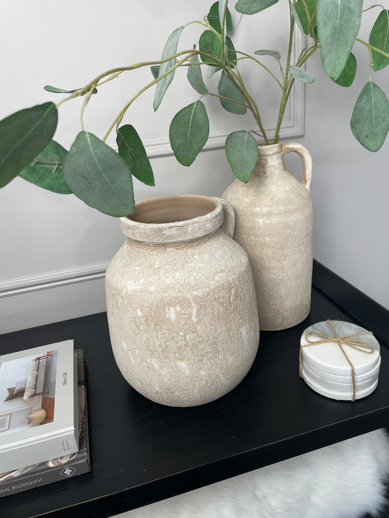 Round set 4 marble two tone neutral coasters
