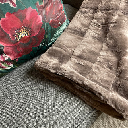 Deep taupe chocolate empress fur throw 2 Sizes Available