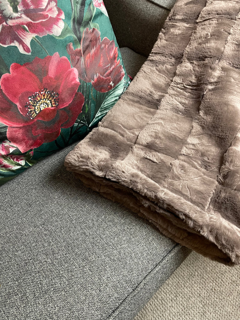 Deep taupe chocolate empress fur throw 2 Sizes Available