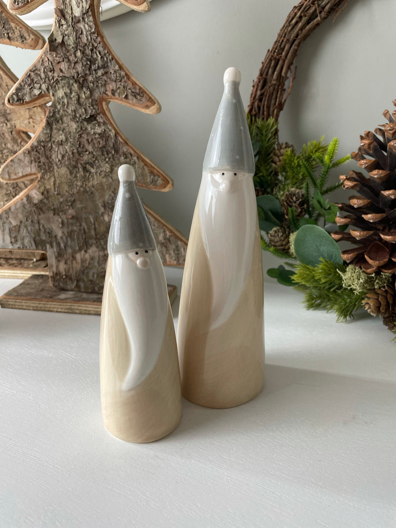 Medium tall Santa Gonk in beige and grey
