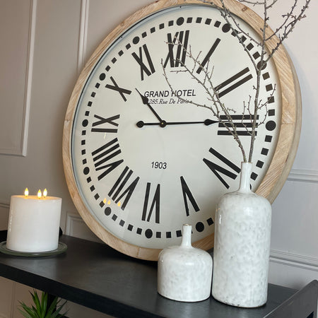 Grand hotel huge wooden clock