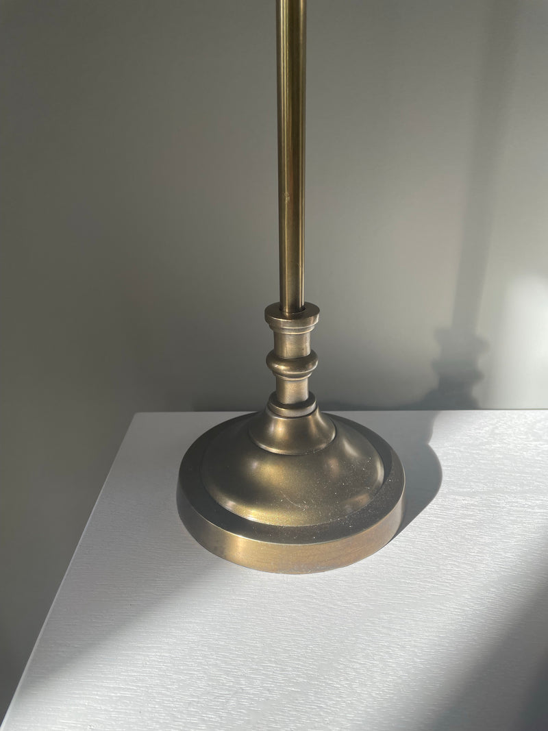 Antique brass gold slim lamp with metal shade