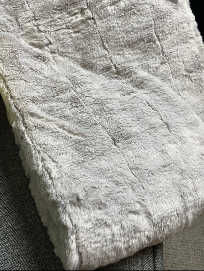 Large Pale grey taupe Empress fur throw