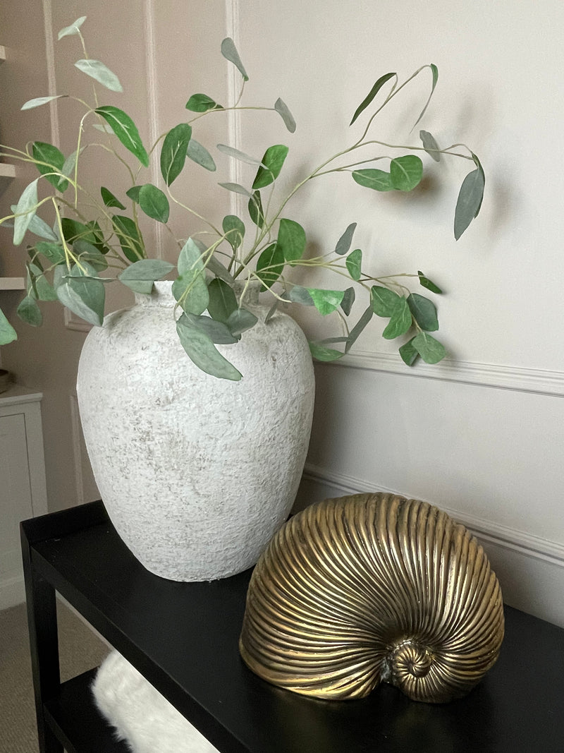 Gold sea snail shell ornament