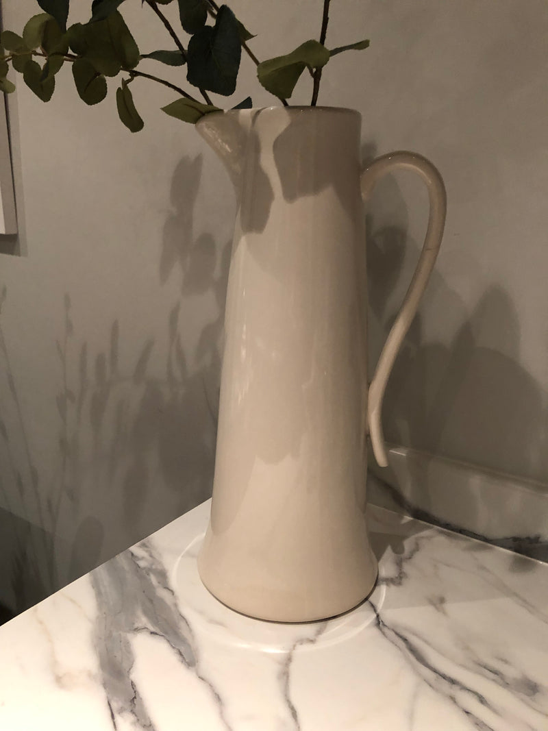 Tall Ivory Tudor Rose jug