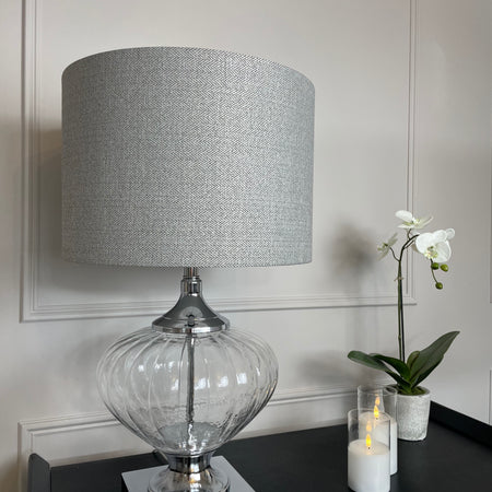 Bulbous Verona glass chunky lamp with shade